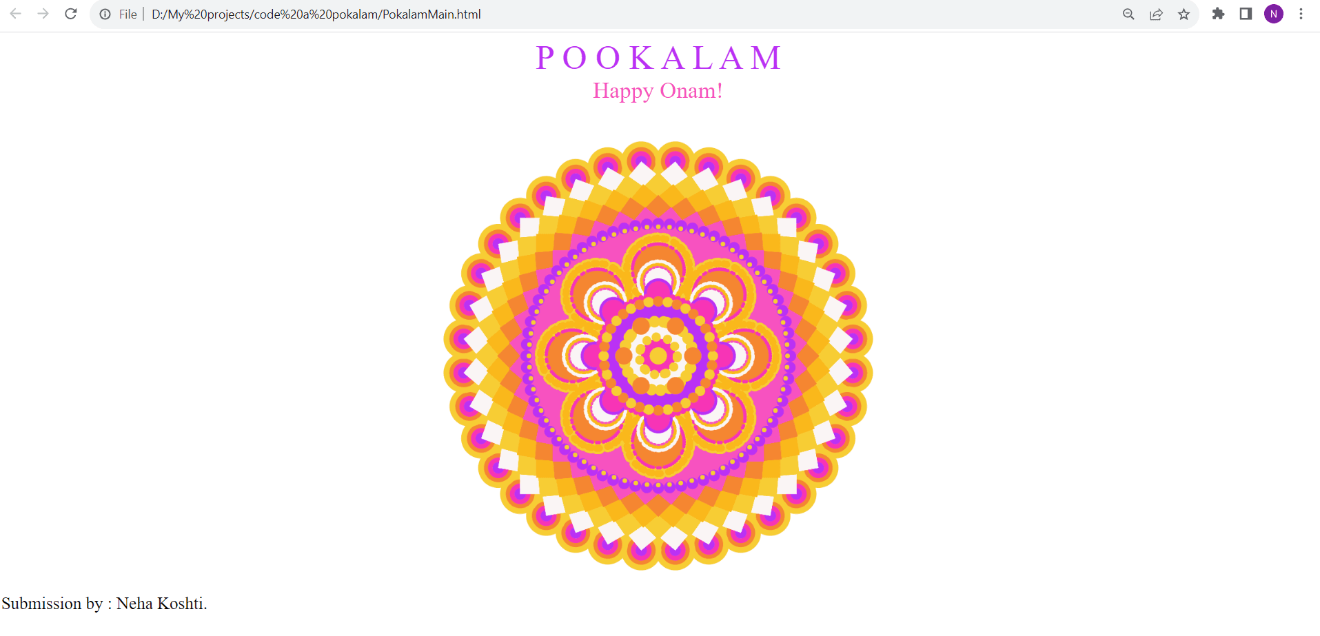 Pookalam design by ElegantFalcon